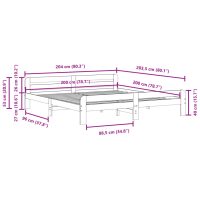 vidaXL Sängram utan madrass 200x200 cm massiv furu - Bild 9