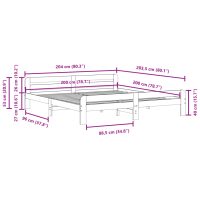 vidaXL Sängram utan madrass vit 200x200 cm massiv furu - Bild 9