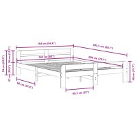 vidaXL Sängram utan madrass 160x200 cm massiv furu - Bild 9