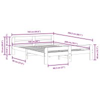 vidaXL Sängram utan madrass vit 160x200 cm massiv furu - Bild 9