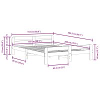 vidaXL Sängram utan madrass 150x200 cm massiv furu - Bild 9