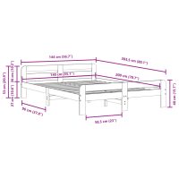 vidaXL Sängram utan madrass 140x200 cm massiv furu - Bild 9