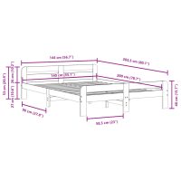 vidaXL Sängram utan madrass vit 140x200 cm massiv furu - Bild 9