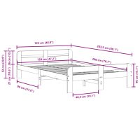 vidaXL Sängram utan madrass vit 120x200 cm massiv furu - Bild 9