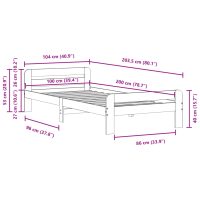 vidaXL Sängram utan madrass 100x200 cm massiv furu - Bild 9