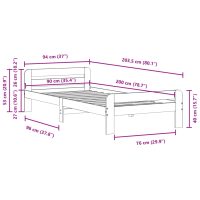 vidaXL Sängram utan madrass 90x200 cm massiv furu - Bild 9