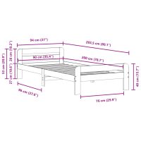 vidaXL Sängram utan madrass vit 90x200 cm massiv furu - Bild 9