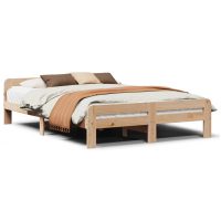 vidaXL Sängram utan madrass 140x190 cm massiv furu - Bild 2