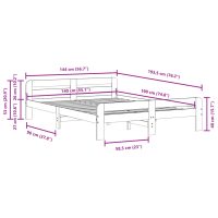 vidaXL Sängram utan madrass 140x190 cm massiv furu - Bild 9