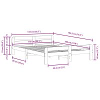 vidaXL Sängram utan madrass vaxbrun 140x190 cm massiv furu - Bild 9