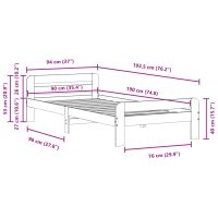 vidaXL Sängram utan madrass vit 90x190 cm massiv furu - Bild 9