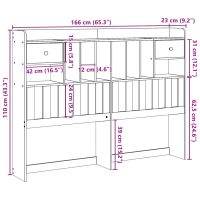 vidaXL Huvudgavel med förvaring 160 cm massiv furu - Bild 10