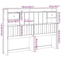 vidaXL Huvudgavel med förvaring vaxbrun 160 cm massiv furu - Bild 10