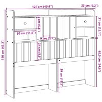 vidaXL Huvudgavel med förvaring 120 cm massiv furu - Bild 10