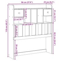 vidaXL Huvudgavel med förvaring 90 cm massiv furu - Bild 10