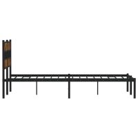 vidaXL Sängram utan madrass metall rökfärgad ek 140x190 cm - Bild 5