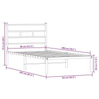 vidaXL Sängram utan madrass metall sonoma-ek 80x200 cm - Bild 9