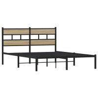 vidaXL Sängram utan madrass metall sonoma-ek 140x190 cm - Bild 3