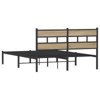 vidaXL Sängram utan madrass metall sonoma-ek 140x190 cm - Bild 6