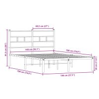 vidaXL Sängram utan madrass metall sonoma-ek 140x190 cm - Bild 9