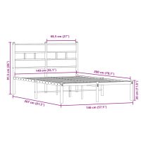 vidaXL Sängram utan madrass metall sonoma-ek 140x200 cm - Bild 9