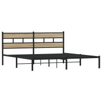 vidaXL Sängram utan madrass metall sonoma-ek 200x200 cm - Bild 3