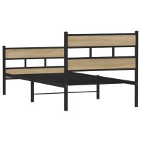 vidaXL Sängram utan madrass metall sonoma-ek 75x190 cm - Bild 6