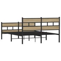 vidaXL Sängram utan madrass metall sonoma-ek 140x190 cm - Bild 6