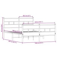 vidaXL Sängram utan madrass metall sonoma-ek 140x200 cm - Bild 9