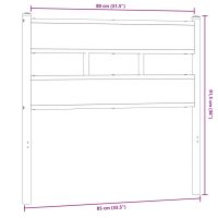 vidaXL Sänggavel sonoma-ek 80 cm järn och konstruerat trä - Bild 6