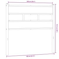 vidaXL Sänggavel sonoma-ek 100 cm järn och konstruerat trä - Bild 6