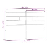 vidaXL Sänggavel sonoma-ek 135 cm järn och konstruerat trä - Bild 6