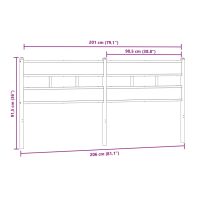 vidaXL Sänggavel sonoma-ek 200 cm järn och konstruerat trä - Bild 6