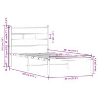 vidaXL Sängram utan madrass med huvudgavel brun ek 80x200 cm - Bild 9