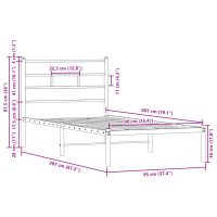 vidaXL Sängram utan madrass med huvudgavel brun ek 90x200 cm - Bild 9