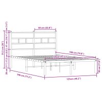 vidaXL Sängram utan madrass med huvudgavel brun ek 120x190 cm - Bild 9