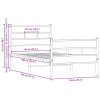 vidaXL Sängram utan madrass med huvudgavel och fotgavel 90x190 cm - Bild 9