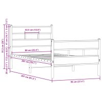 vidaXL Sängram utan madrass med huvudgavel och fotgavel 90x200 cm - Bild 9