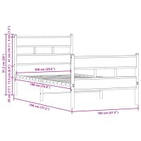vidaXL Sängram utan madrass med huvudgavel och fotgavel 100x190 cm - Bild 9