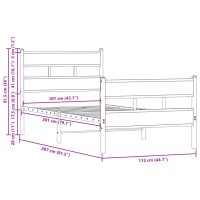 vidaXL Sängram utan madrass med huvudgavel och fotgavel 107x203 cm - Bild 9