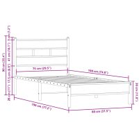 vidaXL Sängram utan madrass med huvudgavel sonoma-ek 75x190 cm - Bild 9