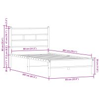 vidaXL Sängram utan madrass med huvudgavel sonoma-ek 80x200 cm - Bild 9