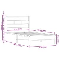 vidaXL Sängram utan madrass med huvudgavel sonoma-ek 90x190 cm - Bild 9