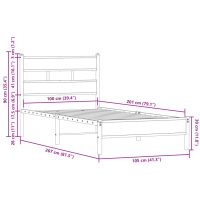 vidaXL Sängram utan madrass med huvudgavel sonoma-ek 100x200 cm - Bild 9