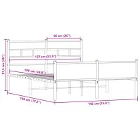 vidaXL Sängram utan madrass rökfärgad ek 137x190 cm konstruerad trä - Bild 9