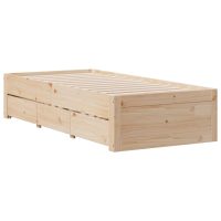 vidaXL Sängram utan madrass med lådor 100x200 cm massiv furu - Bild 6