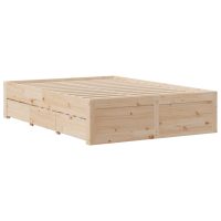 vidaXL Sängram utan madrass med lådor 140x190 cm massiv furu - Bild 6