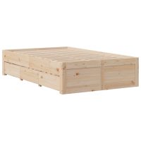 vidaXL Sängram utan madrass med lådor 135x190 cm massiv furu - Bild 6