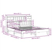 vidaXL Sängram utan madrass 200x200 cm massiv furu - Bild 11