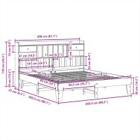 vidaXL Sängram utan madrass vit 200x200 cm massiv furu - Bild 11